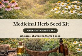 Organic Medicinal Herb Seed Kit– Echinacea, Chamomile, Thyme & Sage